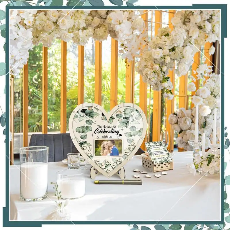 

Wedding Guest Book Shelf Decoration Heart-Shaped Desk Centerpiece Reusable Decoration For Indoor Outdoor Ceremony Bridal Shower
