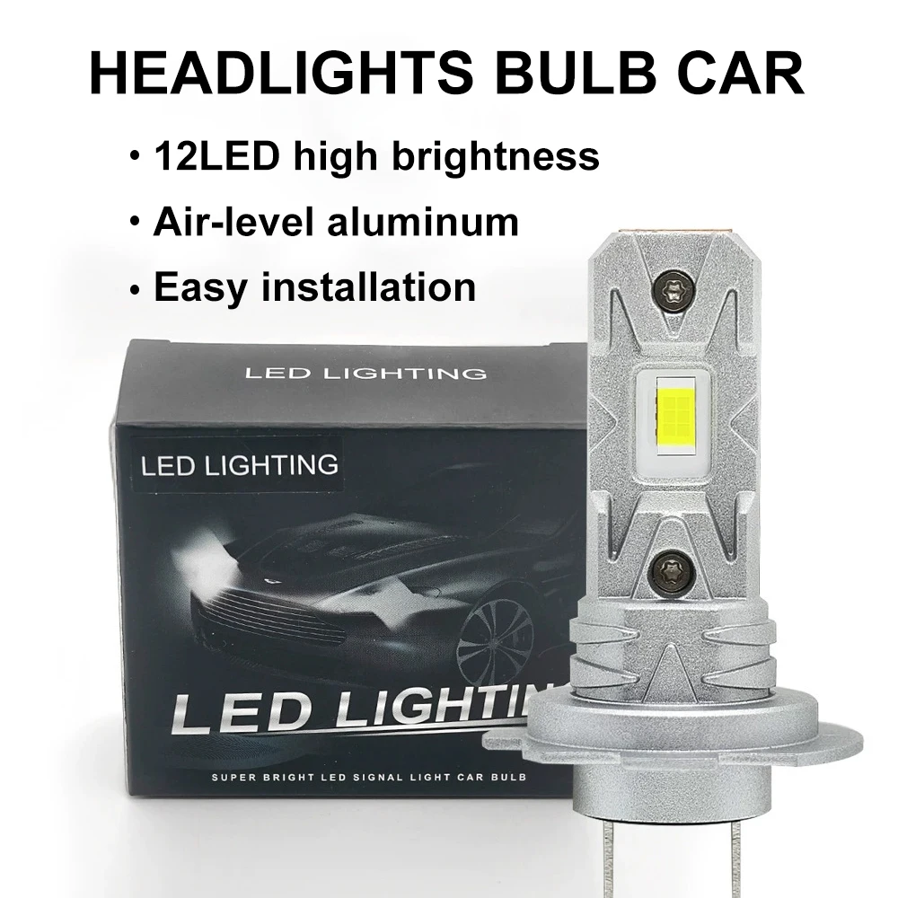 

2/4PCS H4 H7 LED 6500K Headlight Bulb 12V 12LED Chips For Car Motorcycle Fog Lamp Daytime Running Lights 8000LM 60W Lamps Plug