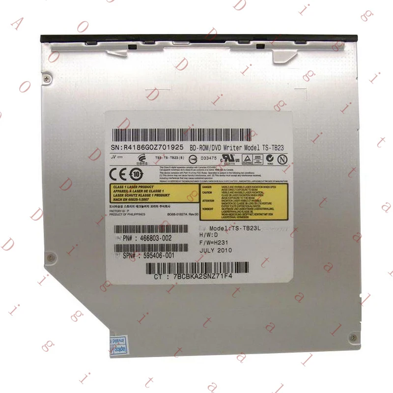 Unidade Gravadora/Leitora Blu-ray BD-ROM / DVD de Slot Load 12.7mm SATA para HP TS-TB23
