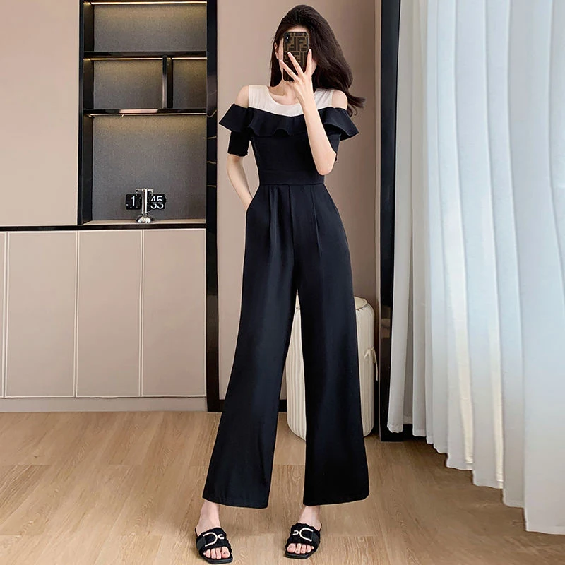 

Модный летний комбинезон-брюки с высокой талией в корейском стиле для женщин, новинка 2025 года