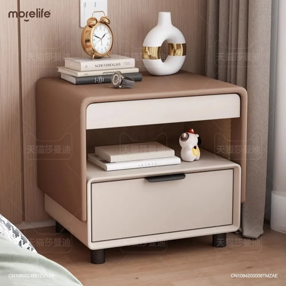 

Simple Modern Bedside Table Light Luxury 2024 New Cream Style Children's Bedroom Bedside Storage Rack Nightstands Furniture K01