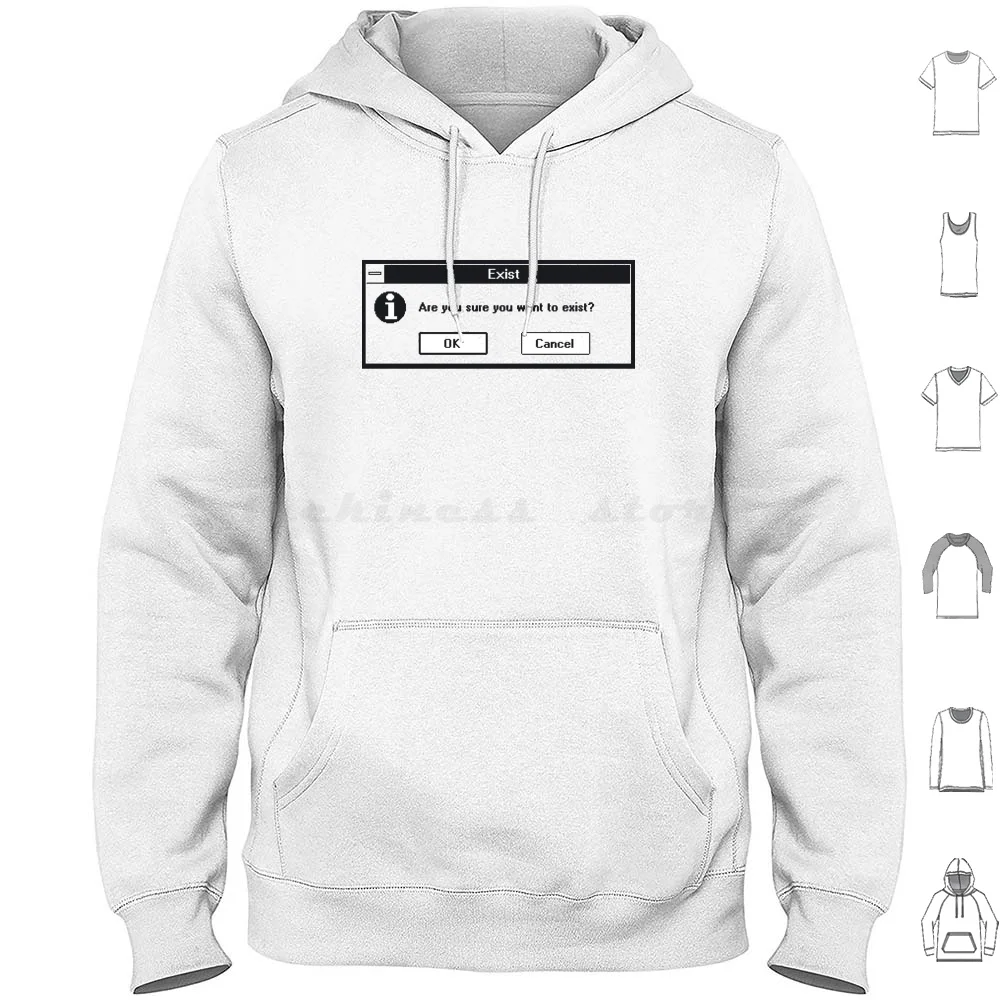 Basic Existentialism I Hoodie Cotton Long Sleeve Philosopher Philosophical Existentialism Existential Exist Exit Computer