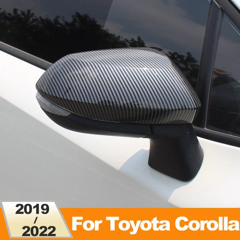

ABS Carbon Fiber Car Rear View Side Mirror Cover Case Shell Trim For Toyota Corolla 12th 2019-2021 2022 2023 2024 Accessories