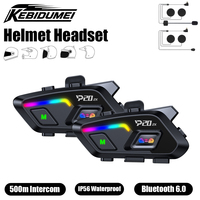 KEBIDUMEI P20 2X Helmet Headset Motorcycle Intercom Bluetooth 6.0 Wireless Speaker 500m Music Sharing Headphone Moto Accessories