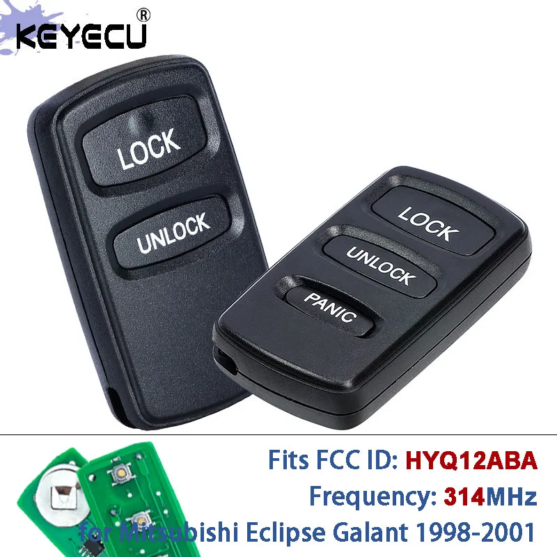 KEYECU HYQ12ABA 314MHz 2/3-Tasten Ersatz-Fernbedienungsschlüssel für Mitsubishi Eclipse Galant 1998 1999 2000 2001