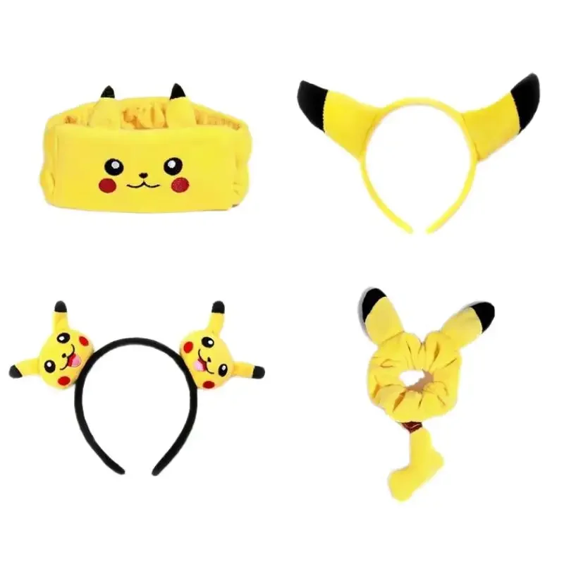 Pokemon Headgear Anime Pikachu Ear Move When Pinched Hairband Headband Hair Rope Girl Funny Acting Cute Child Hairpin Headband