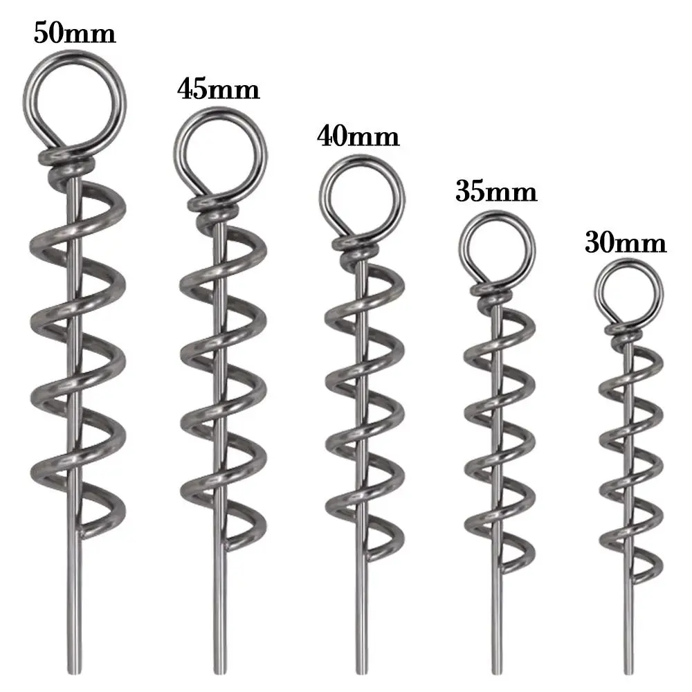 50 pcs Fishing pins Spring Twist Lock Fishing Screw Centering Pin Fixed Latch Needle for Soft Lure Bait Worm