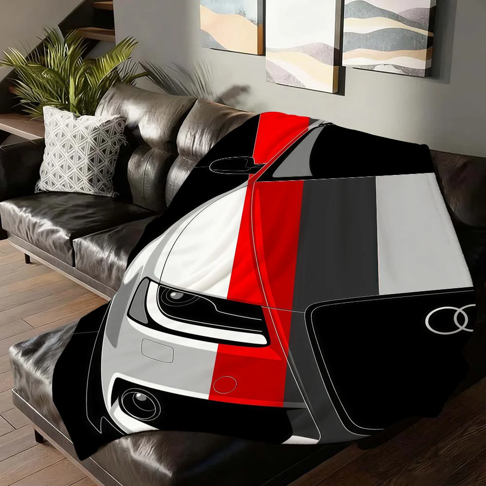 Fashion print A-AuDi Blanket For Sofa Office Bed Plane Travel Sleep Read Relax Camping Soft And Warm
