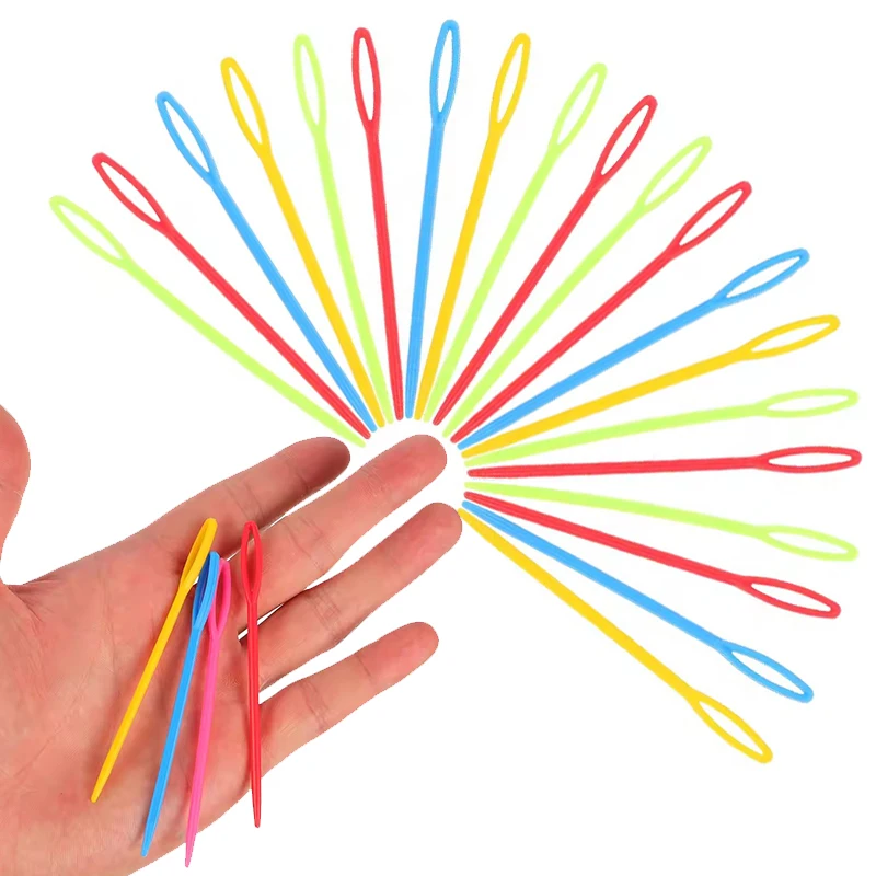 80/160PCS Random Color Plastic Large Eye Needle Handy Sewing Tool for Sweater Yarn Darning Weaving Knitting Handmade Artwork ZYF