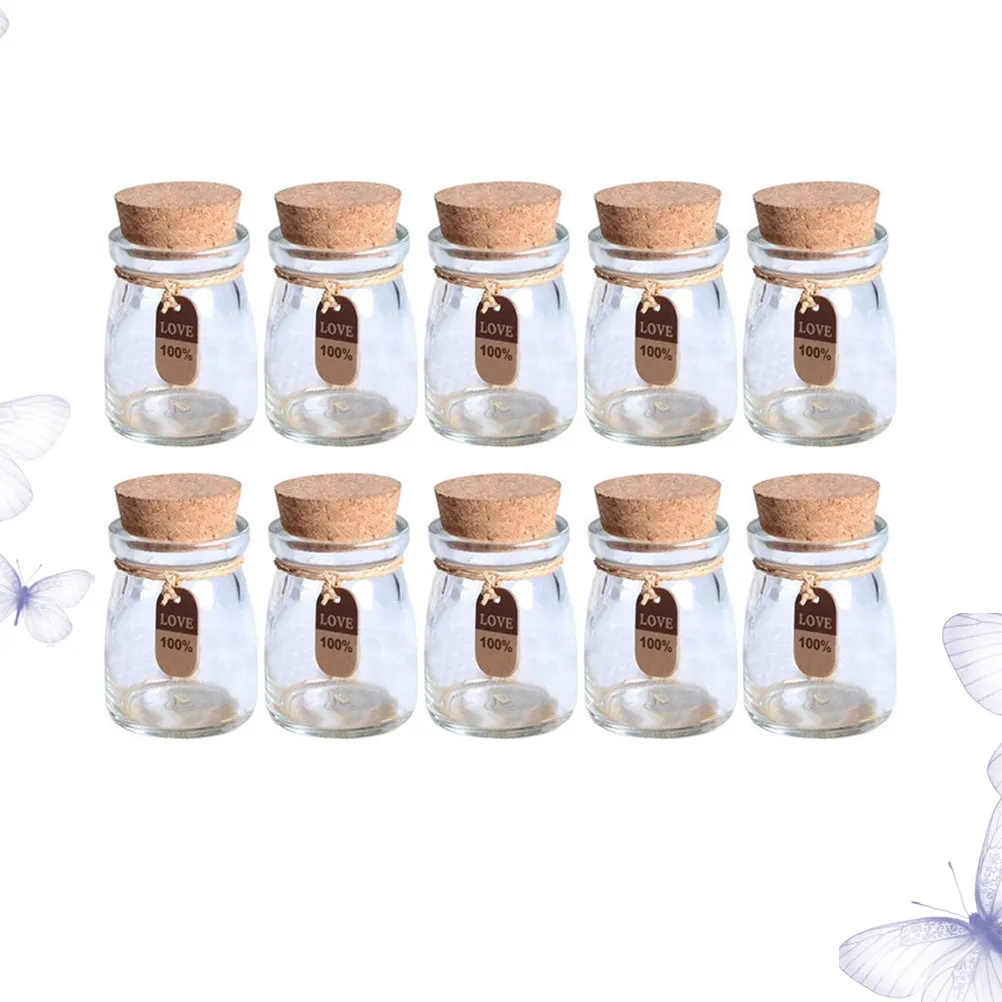 

10 шт. стеклянных баночек по 100 мл с пробковой крышкой, мини-бутылочки для хранения, для свадебных подарков, DIY-поделок, сбора песка, баночки для меда, аптекарские вазы