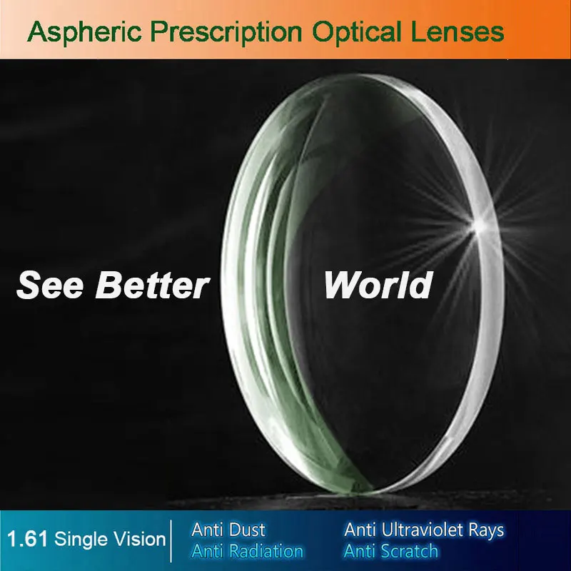 1.61 Single Vision Optical Glasses Prescription Lenses for Myopia/Hyperopia/Presbyopia Eyeglasses CR-39 Resin Lens With Coating