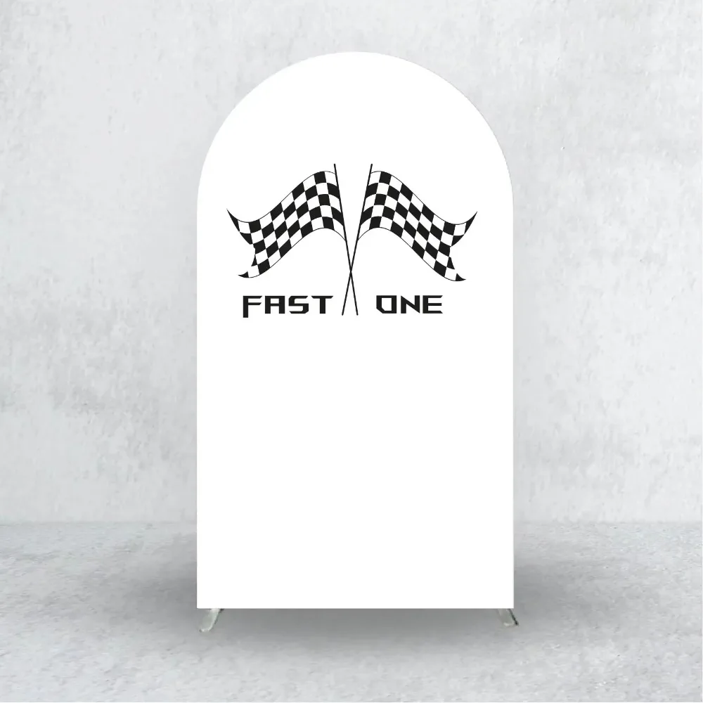 Track Two Fast Arch Backdrop Covers Boys One Birthday Party Baby Shower Background Traffic Light Decor