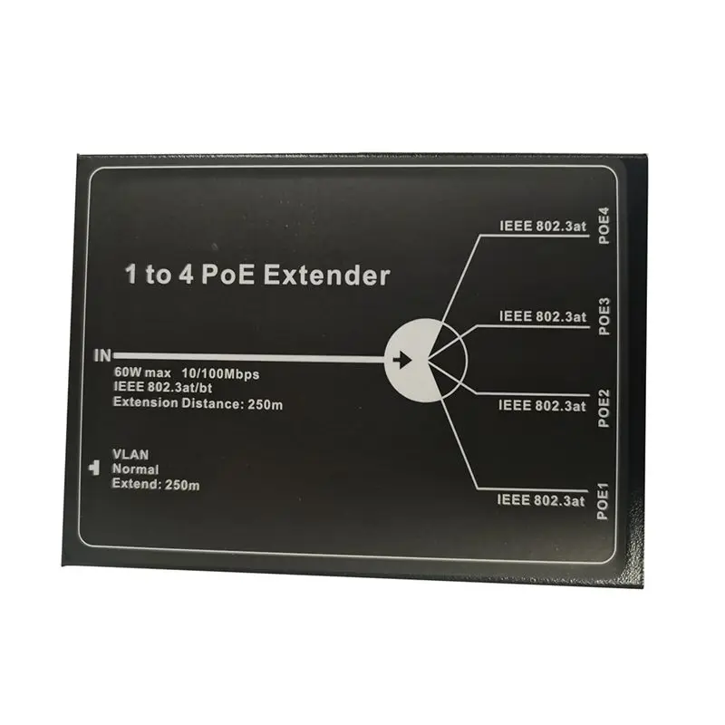New!!1 To 4 Poe Extender 4 Port Poe Extender IEEE802.3At Poe Extender Poe Extender Accessories 10/100M