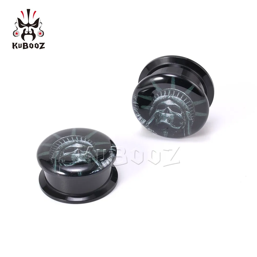 Wholesale Price Acrylic Skeleton Ear Plugs Earring Piercing Tunnels Gauges Body Jewelry Stretchers Expanders 6-30mm 80PCS