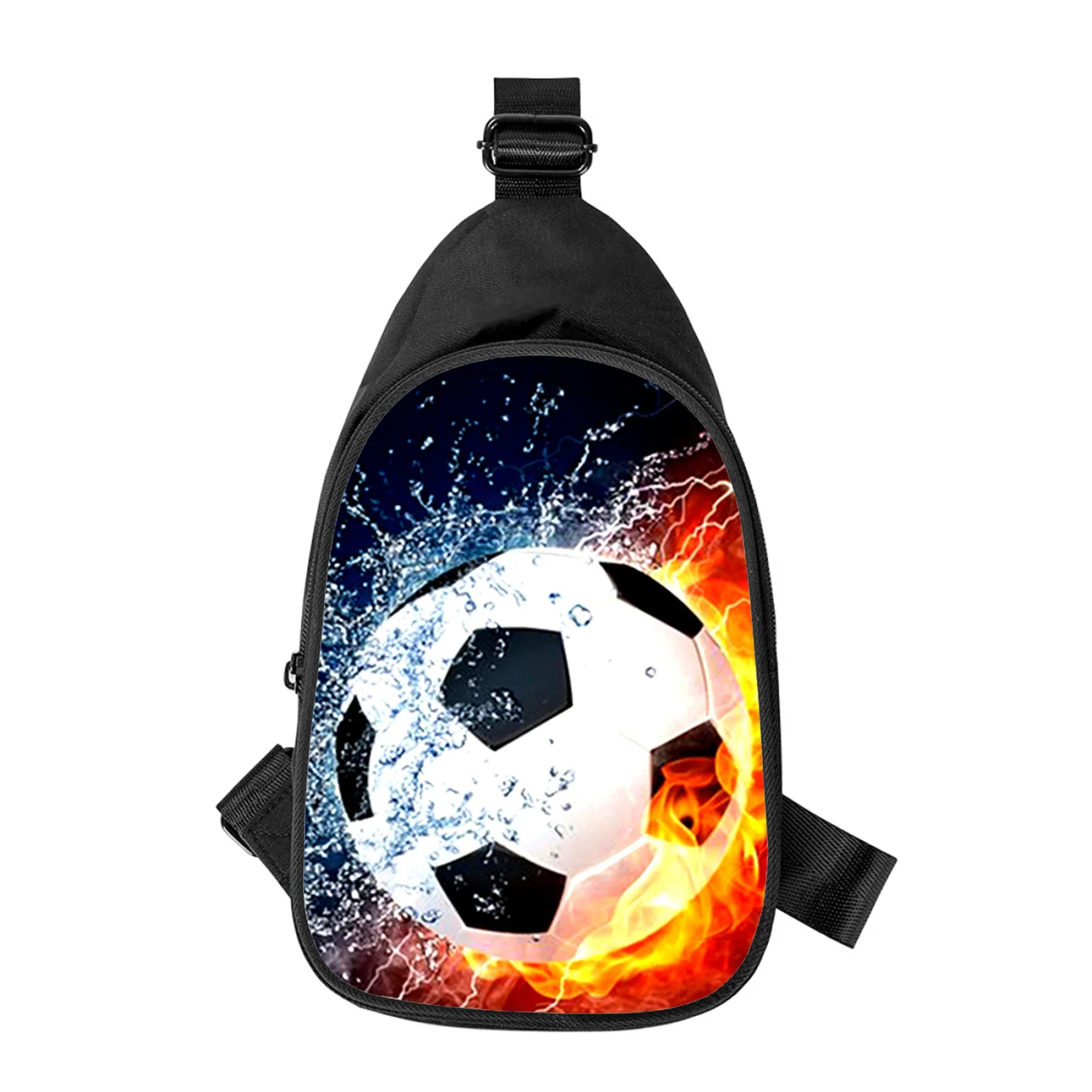 Futebol Futebol 3D Print Cross Chest Bag para Homens e Mulheres, Bolsa de Ombro, Marido, Escola, Pacote de Cintura, Pacote Peito Masculino, Novo, Diagonalmente