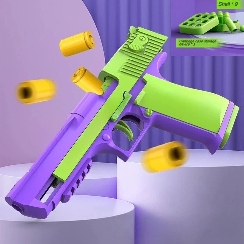 Kolorowy pistolet zabawkowy z wyrzutem nabojów, replika bez funkcji strzelania z ręcznym wyrzutem nabojów, zabawka antystresowa, unikalny rekwizyt wystawowy, prezent dla chłopca.