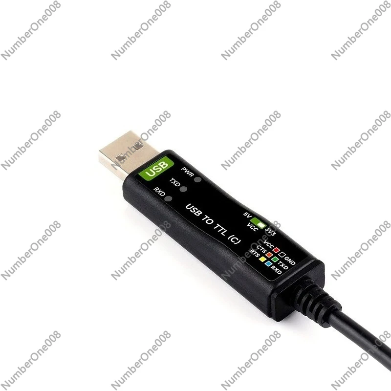 Waveshare Industrial USB to TTL (C) 6pin Serial Module Cable FT232RNL for Raspberry Pi 5 Serial Port Debugging Module