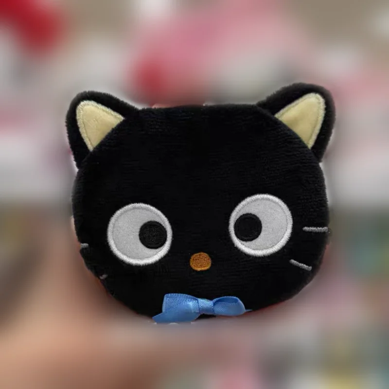 Cute Chococat Plush Coin Purse Wallet Black Cat Face Coin Pouch Mini Kiss Lock Coin Case Kawaii Money Bag - view 2