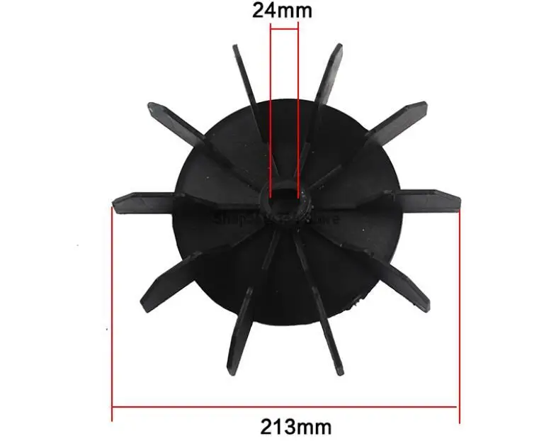 1P Air Compressor Replacement Fan Black  213mm Outer Diamater 10 Vans 5P