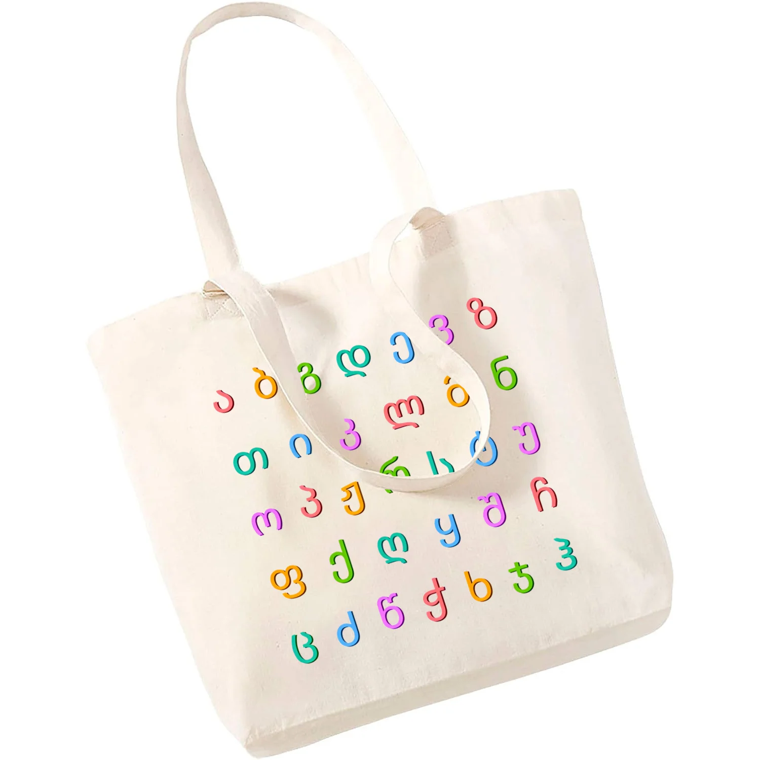 Coloring Alphabet 26 English Canvas Tote Bag Shopping Bag Reticule Cosmetic Bag Student Shoulder Bag Canvas Handbag