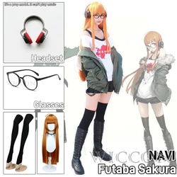 NAVI Futaba Sakura Cosplay Persona 5 przebranie na karnawał mundury strój peruka kurtka t-shirt szorty okulary słuchawki kobiety Halloween