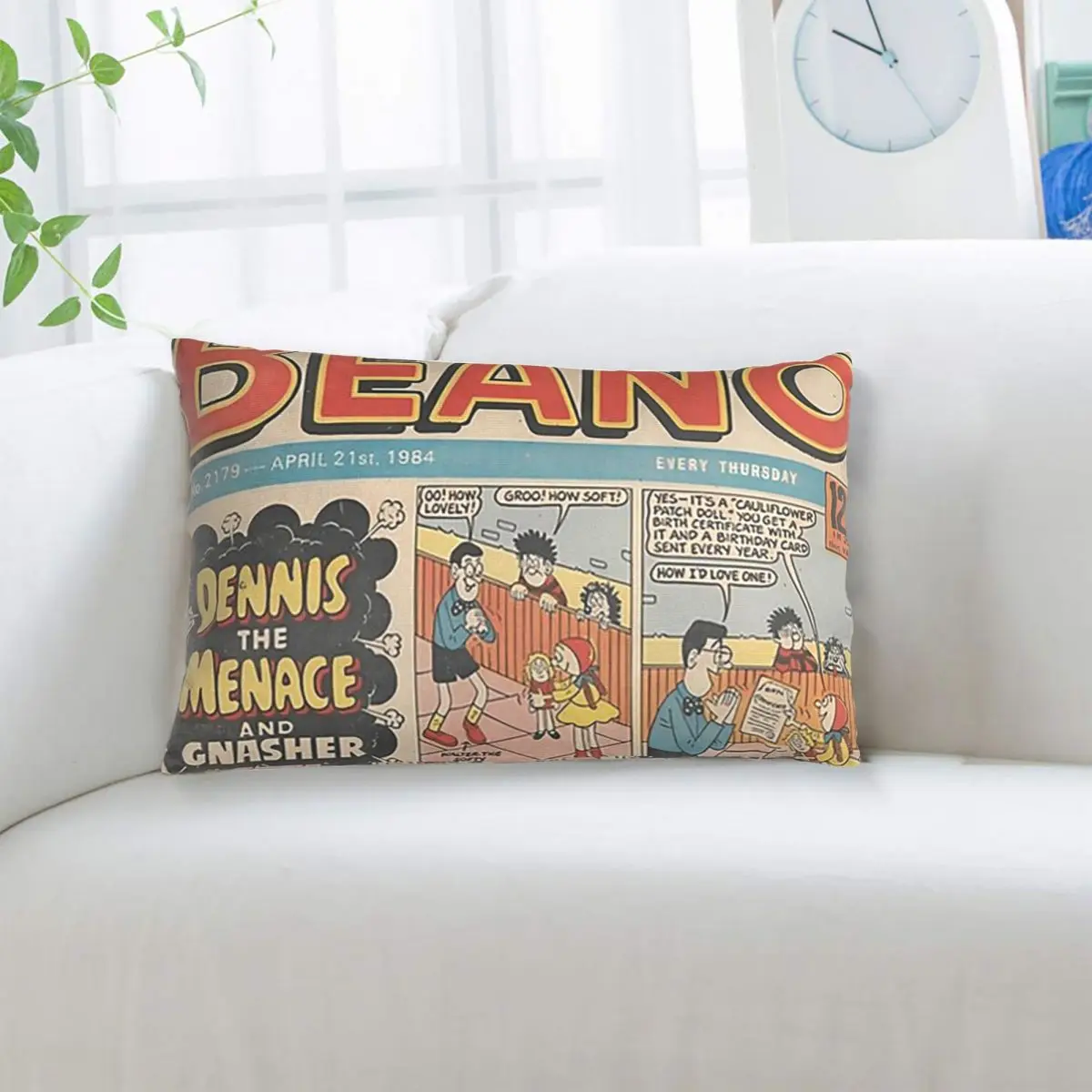 1984 Beano Classic Dennis The Menace And Gnasher Rectangle Pillowcase Cushion Cover Decor Bedroom Bed Home Comfort Throw Pillow