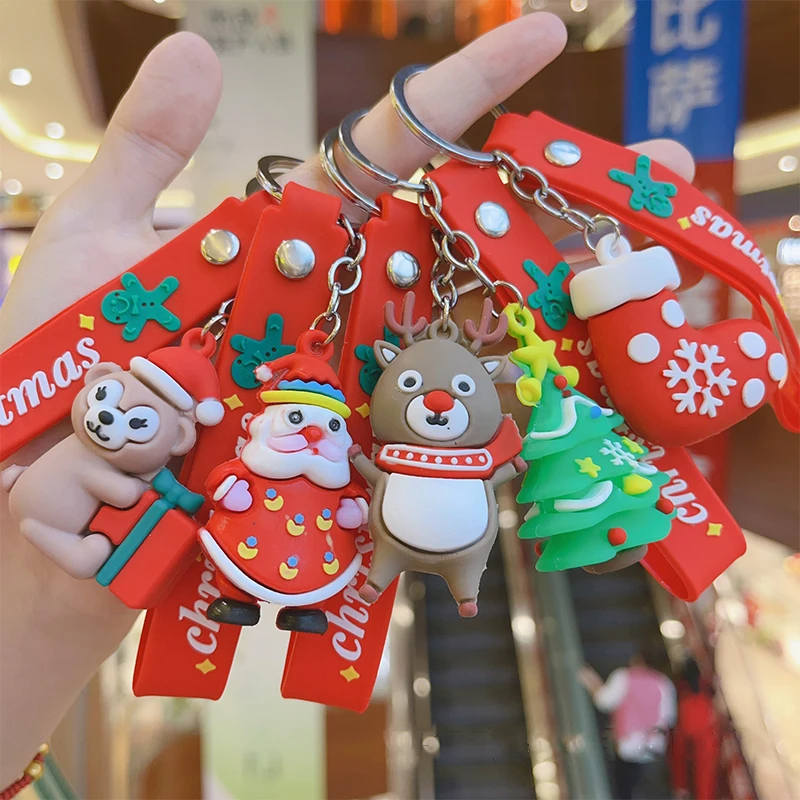 Porte-clés de Noël mignon et créatif, pendentif de père Noël drôle, accessoires de décoration de sac à dos exquis, cadeaux de mode