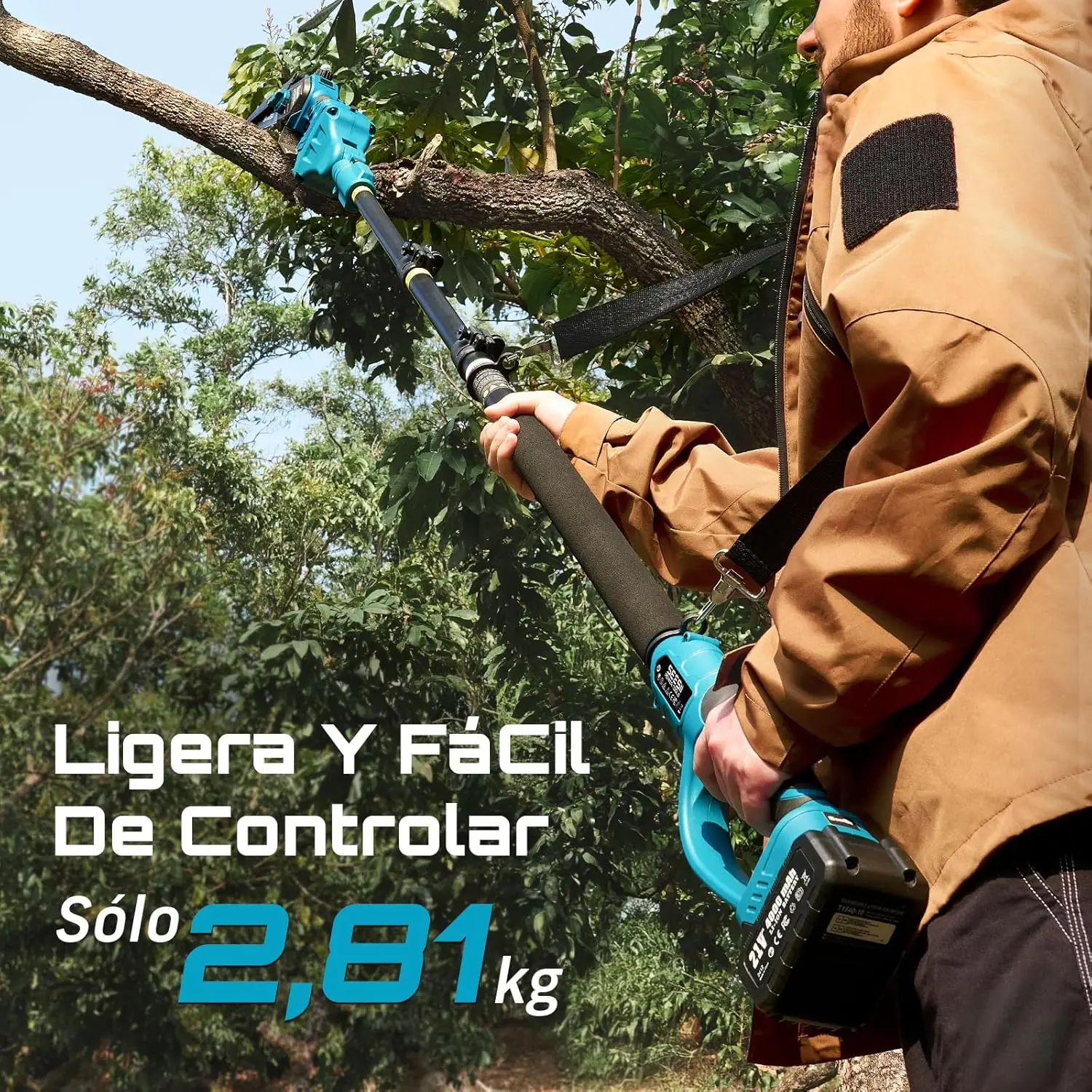 Seesii Palo telescopico senza spazzole 6 '' Motosega elettrica 3-IN-1 Sega ad alto ramo Strumento di potatura da giardino per Makita18V Batteria pin