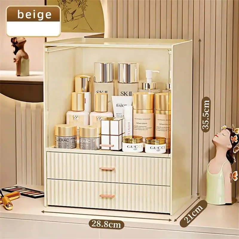 Cosmetic Storage Box, Dustproof Desktop Display, Lipsticks Dressing Table, Makeup Brush Rack, Skin Care Products Storage Box