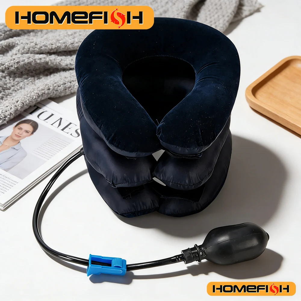 Inflatable Air Cervical Traction Neck Stretcher - 1 Tube Orthopedic Pillow Collar Pain Relief Medical Tractor