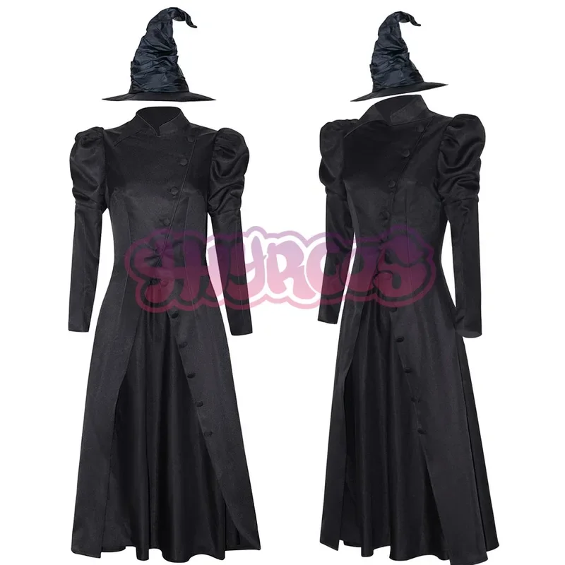 

FC6Anime Thropp Cosplay Costume Hat Black Witch Dress Hat Uniform Wicked Witch of The West Halloween Party Women Men Witch @FC8！