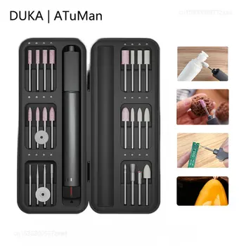 DUKA ATuMan 미니 드릴 전기 조각 펜, 가변 속도 회전 도구 키트, 그라인딩 폴리싱 앵글 그라인더용 조각사 펜
