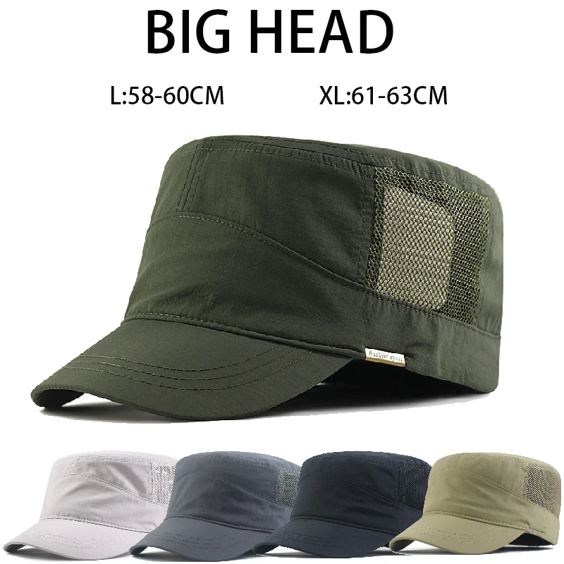 Summer Mesh Outdoor Sport Cotton Military Caps Men Breathable Cadet Army Cap Flat Top Hat Cycling Running Cap Baseball Cap