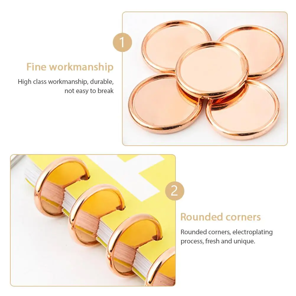 20 個キノコ穴バインダーリング製本ディスクプランナー用品ノートブック修正ディスク電気メッキプロセス明るい色