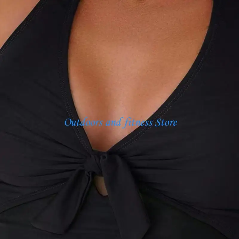 

H053 Pieced Swimsuit for Women Breathable Swimwear Solid Color Contrasting Bathing Suit Beachwear Backless Design
