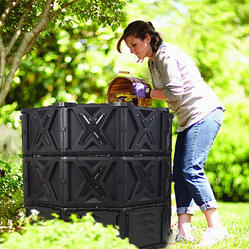 720L Yard Leaf Compost Bin Outdoor Gardening Kitchen Waste Composter for Community/School Sustainable Waste Management Solution