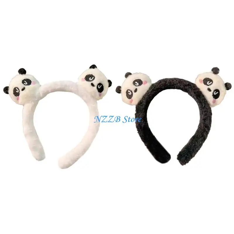 T21F Soft Plush Panda Hair Band Comfortable Headband for Daily Wear or Celebrations