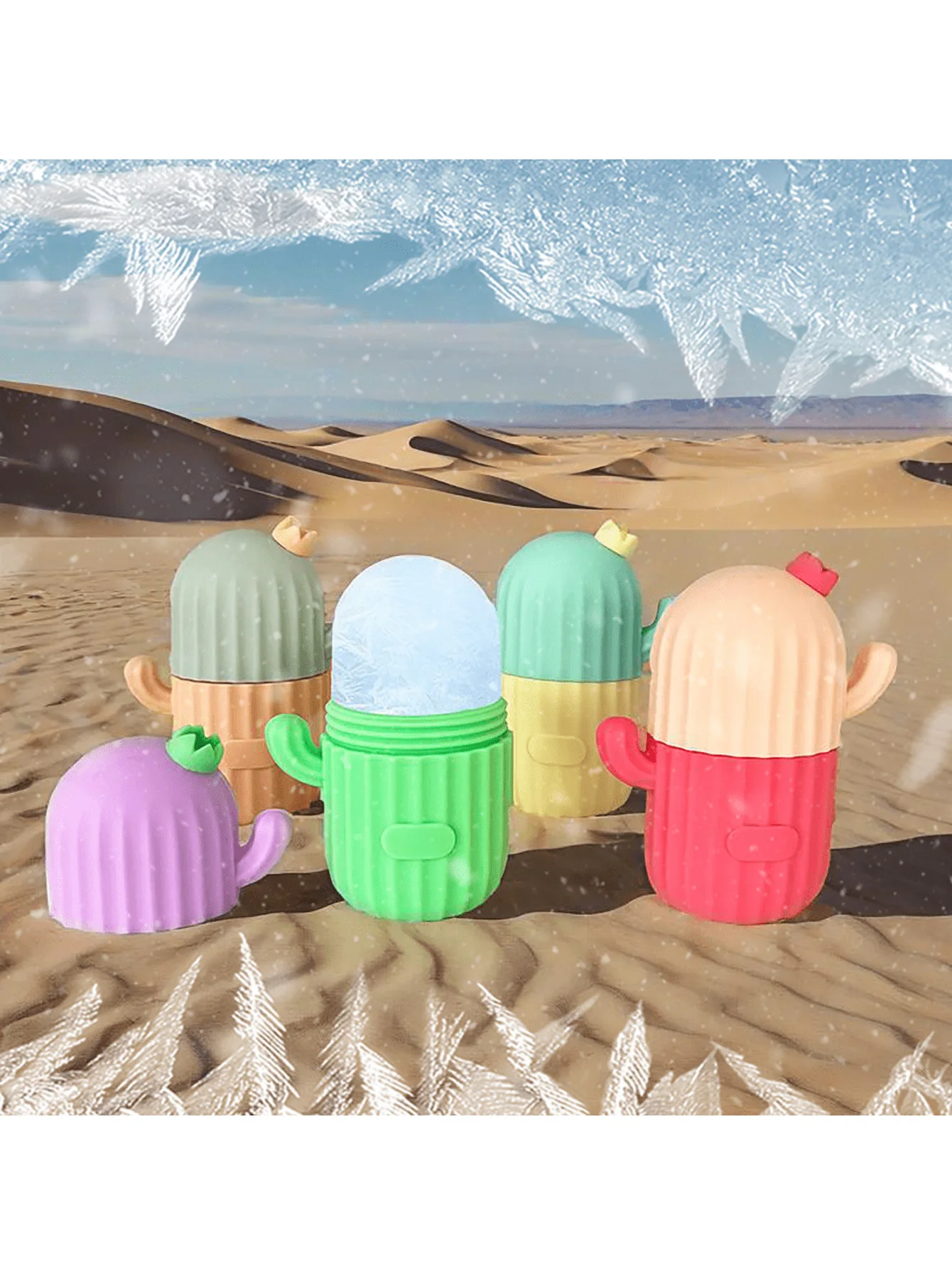 [Portable Ice Compress to Reduce Swelling] Silicone Beauty Ice Cube Mold, Facial and Eye Massage Tool, Home Spa Skin Care Device, Reusable, High Elasticity Silicone (4 Colors Available)