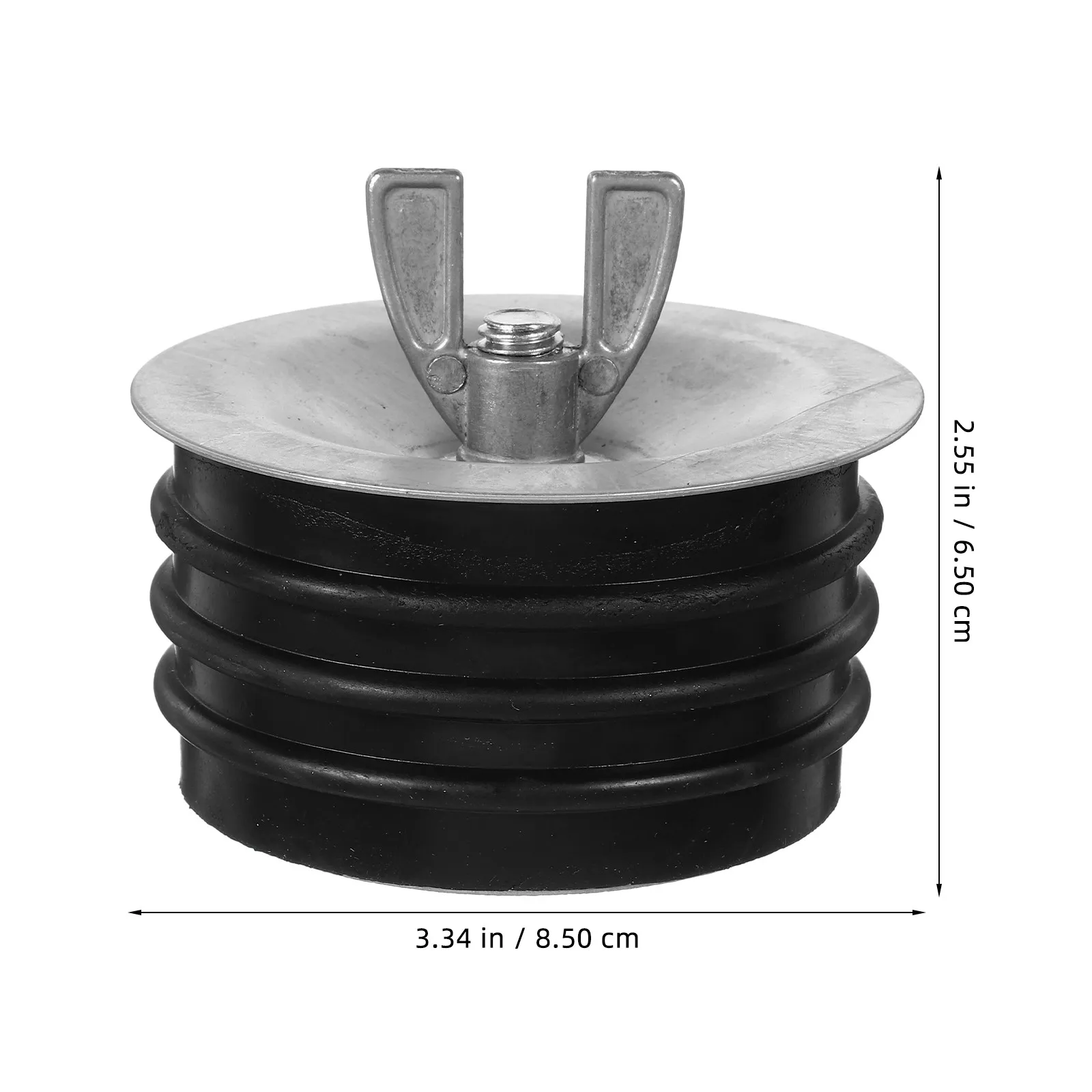 Steel Mechanical Test Plug 3 Inch Heavy Duty Sewer Clean Out Cap Wing Nut Tightening Rubber Seal for Sink Pool Drain Pipe