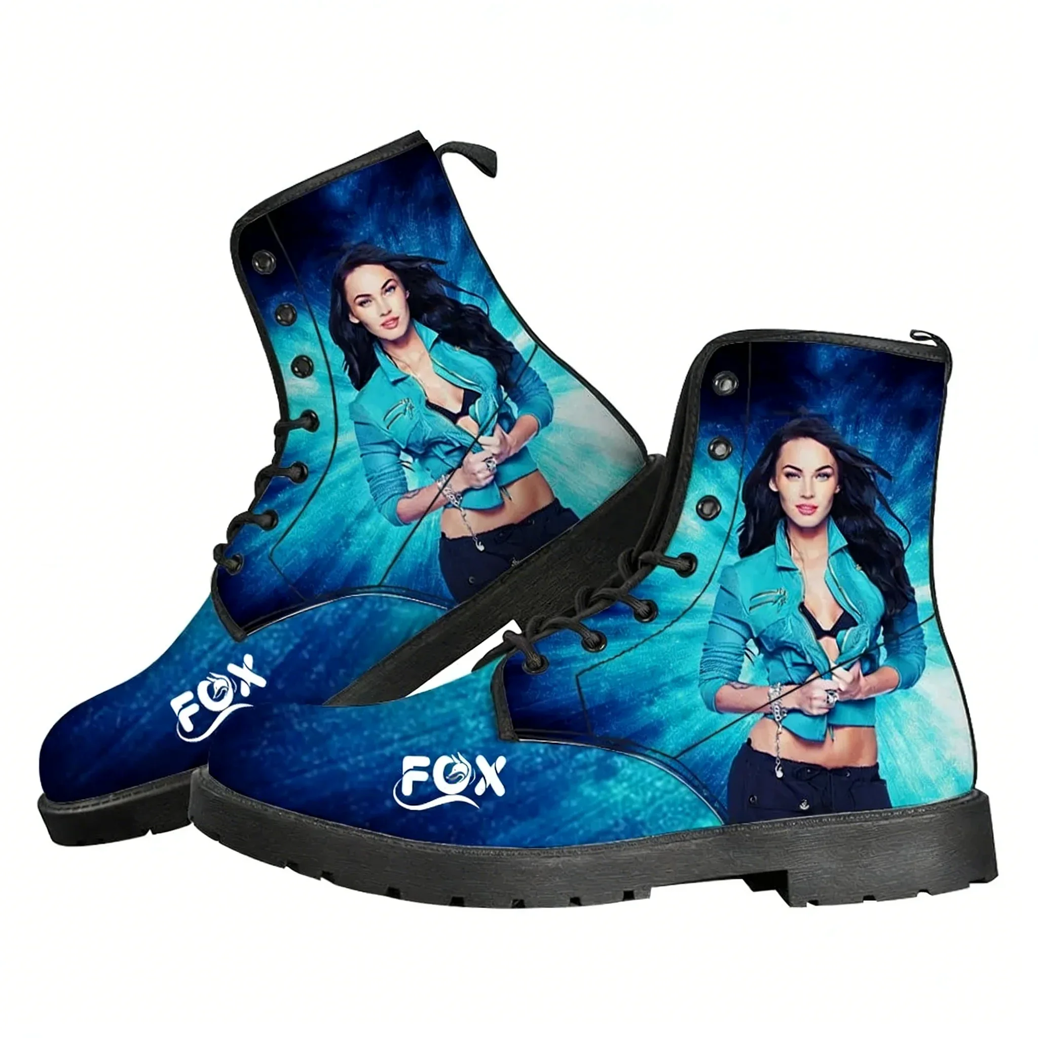 Megan Fox Actor Singer Casual Boots Mens Womens Teenager Shoes Retro Street 3D Water proof Boot Outdoor Customize Made Boots