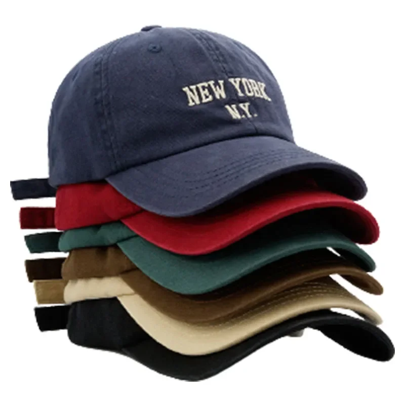 Moda nova york carta boné para mulher boné de beisebol masculino esportes chapéu de sol kpop macio snapback retro hip-hop algodão chapéus