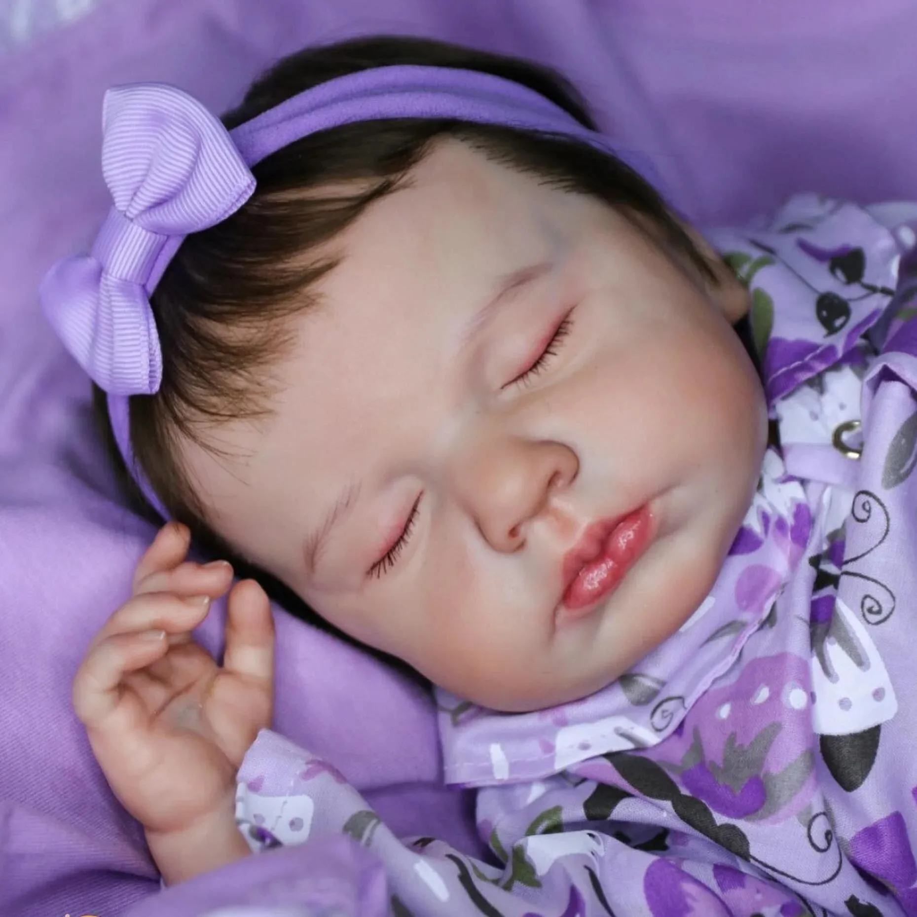 

LouLou Newborn Baby Doll Reborn Sleeping Soft Silicone Flexible 3D Skin Tone Visible Veins Realistic Doll Toy Christmas Gift