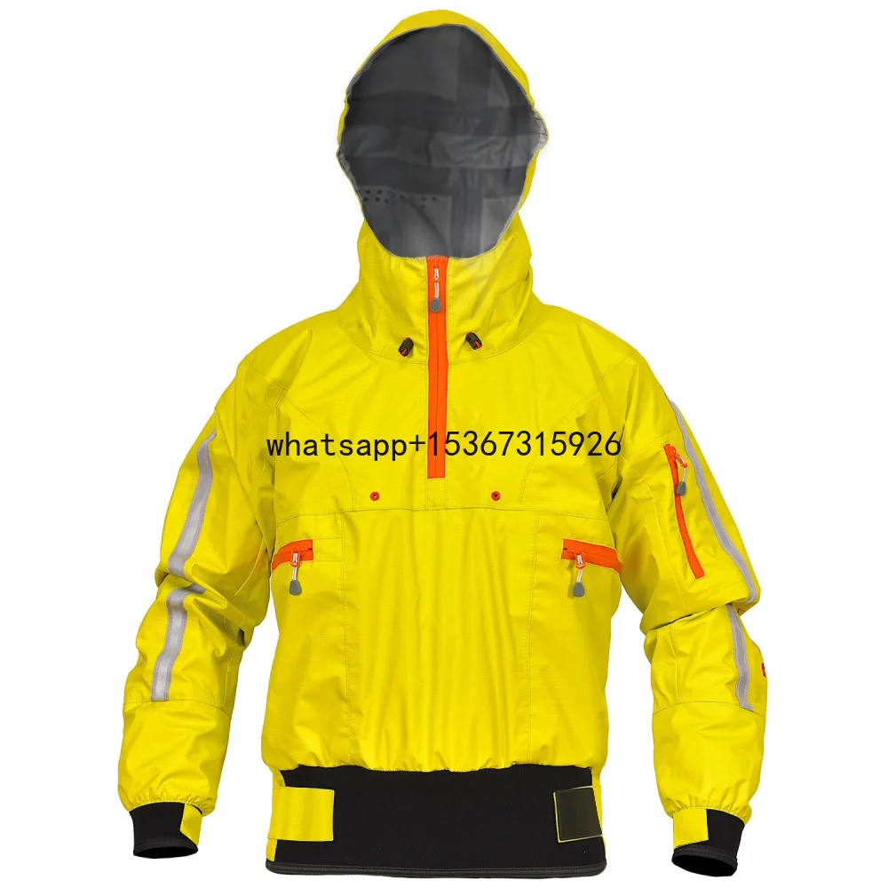 Outdoor Kayaking Padding Surfing 3-layer Waterproof Material Latex Cuffs And Neckline Drytop  Jackets For Men T12