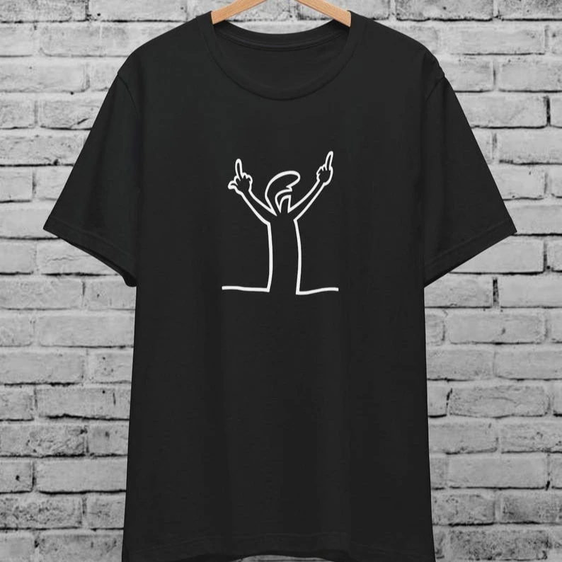 

Angry La Linea Unisex T-Shirt for Men Women The Line Osvaldo Vintage Funny Gift 80s Cartoon Summer Casual Comfort Cotton Tees