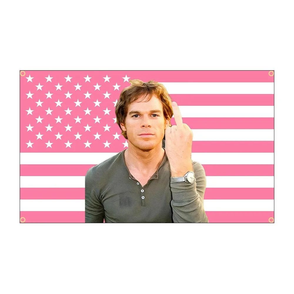 ملصق مايكل سي هول العلم ديكستر ديكور داخلي وخارجي مطبوع أفقي نسيج العلم الأمريكي قماش معلق على الحائط #3