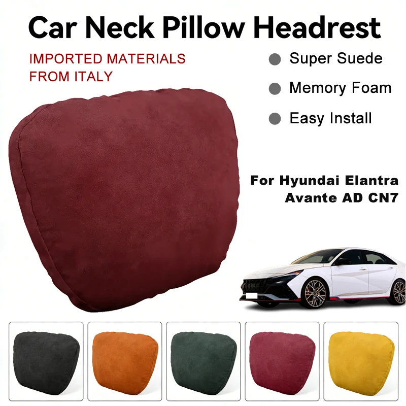 

Italy Suede Car Neck Rest Pillow For Hyundai Elantra Avante AD CN7 Seat Head Neck Support Cushion Auto Interior Accessories