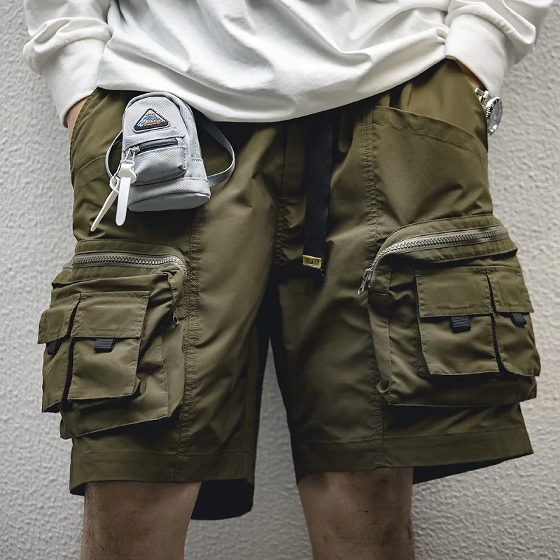 Fashionable Men's Work Shorts. Three-dimensional Multi-pocket Functional Pants. Versatile Casual Straight-leg Five-point Pants.