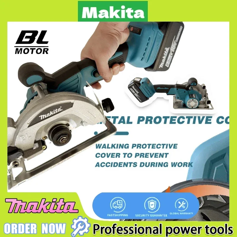 

Аккумуляторная циркулярная пила Makita 125 мм, 5000 об/мин, бесщеточная, для деревообработки, с регулировкой угла реза до 45 градусов, для аккумуляторов Makita 18В