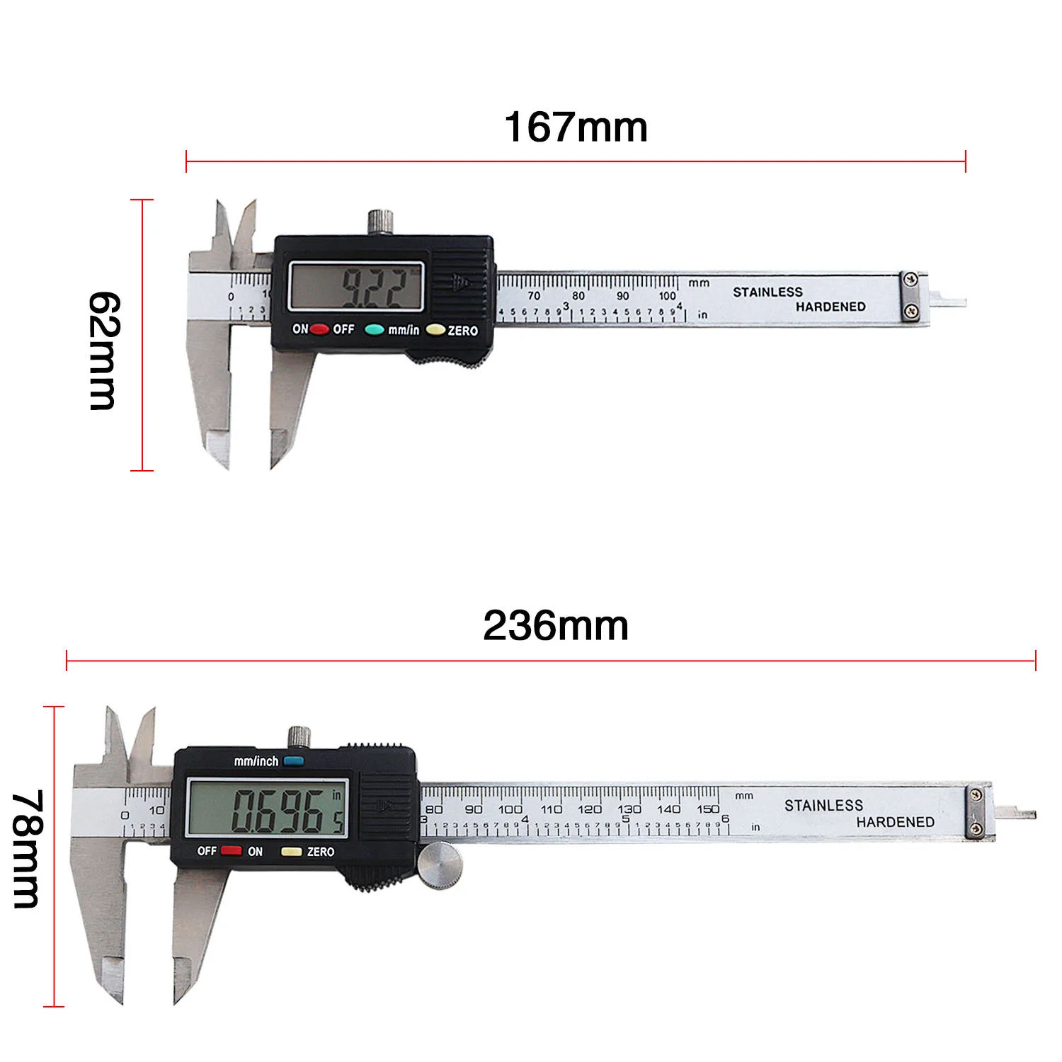 Digital Metal Caliper Stainless Steel - Electronic Vernier Calipers Micrometer Measuring Toolgauge Instrument 0-150MM