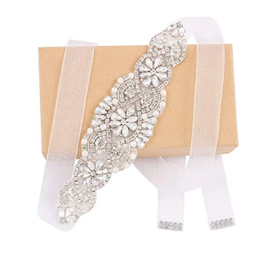 Handmade Crystal Wedding Sash for Flower Girls